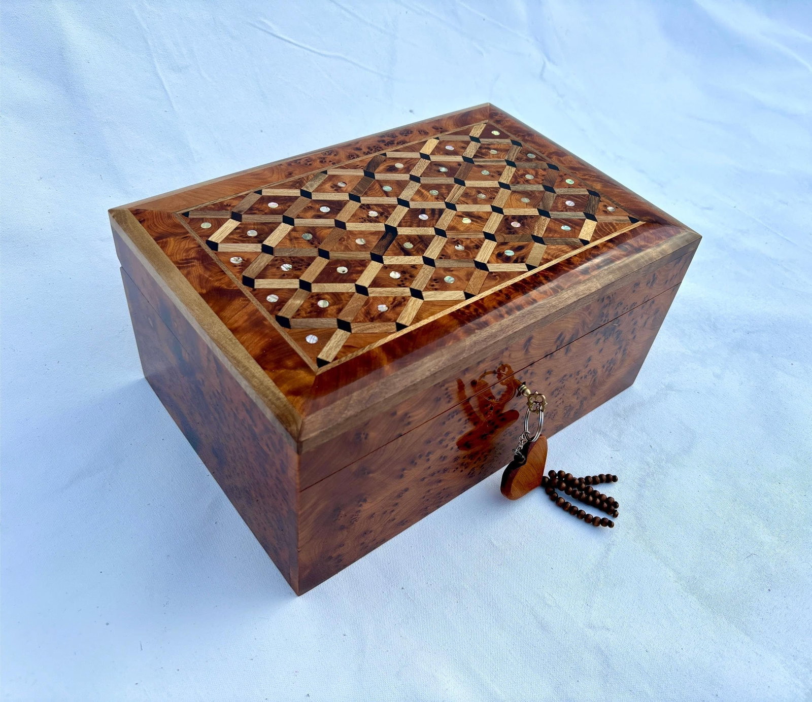 Vintage Hand-Carved Wooden Storage Chest – Berber Style - 2