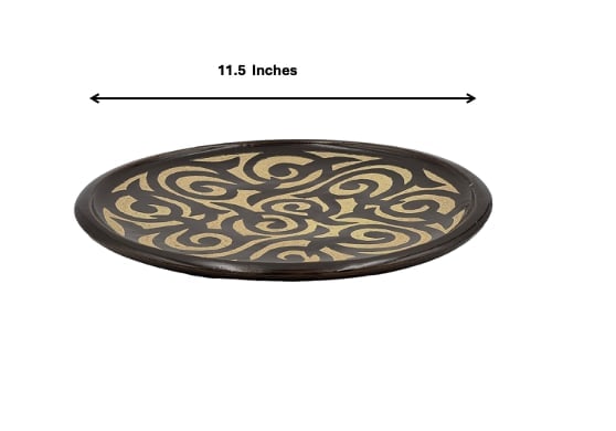 Handcrafted Dark Brown Clay Pottery Plate – Natural Pigments - 3