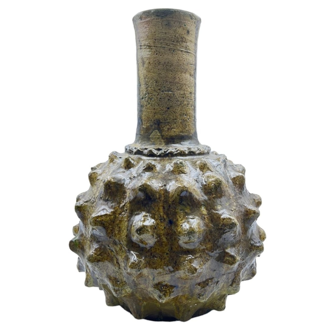 Handcrafted Green Tamegroute Pottery Vase – Natural Glaze - 3