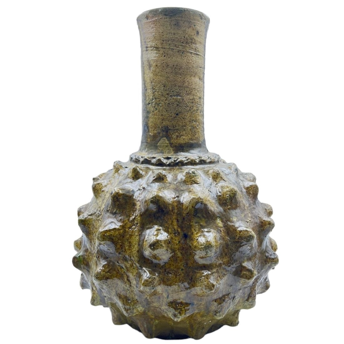 Handcrafted Green Tamegroute Pottery Vase – Natural Glaze - 4