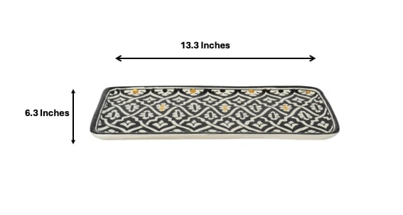 Vintage Handcrafted White Clay Serving Plate – Real Gold Foil - 2