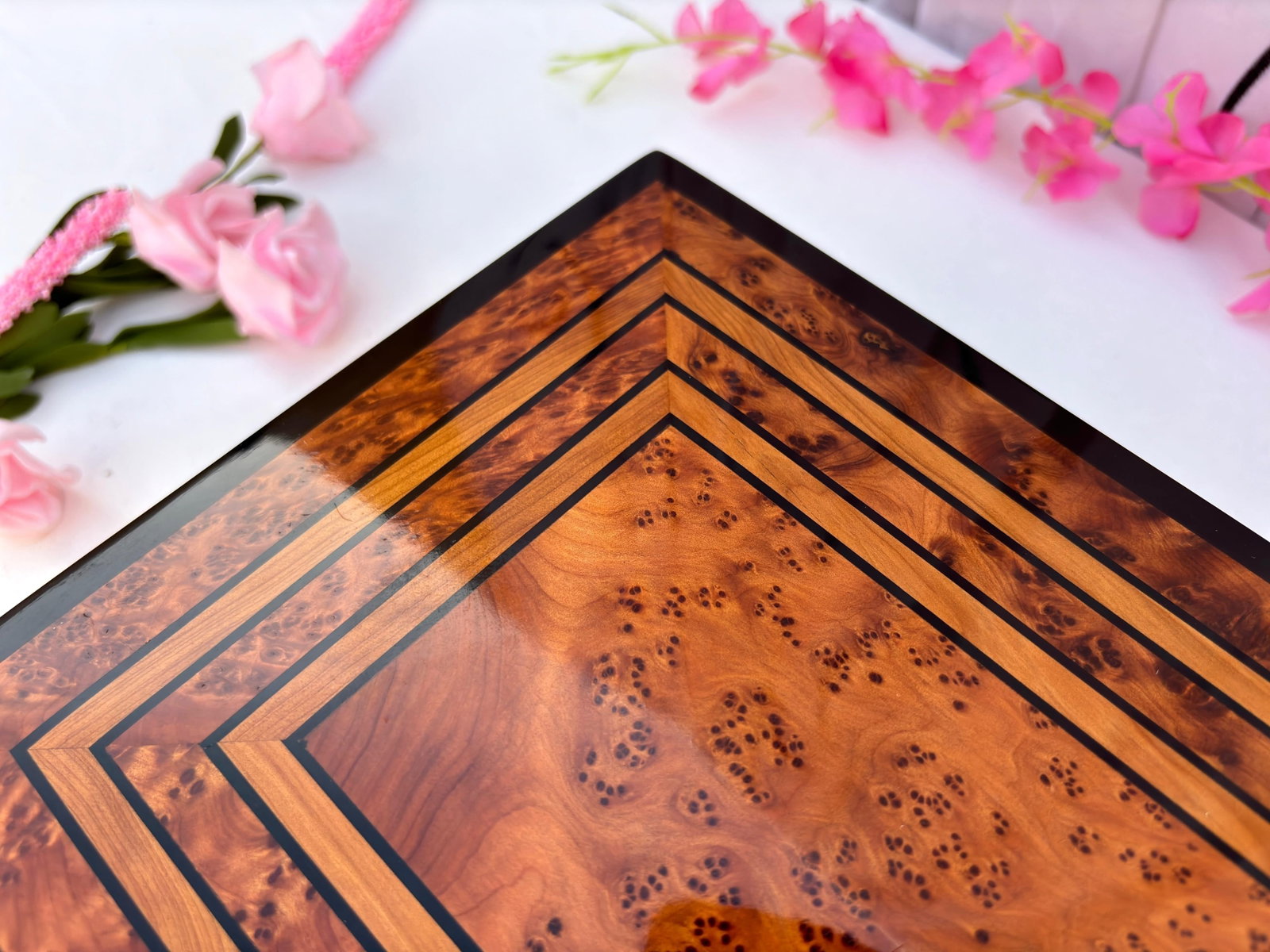 Handcrafted Thuya Burl Wood Jewelry Box - 6