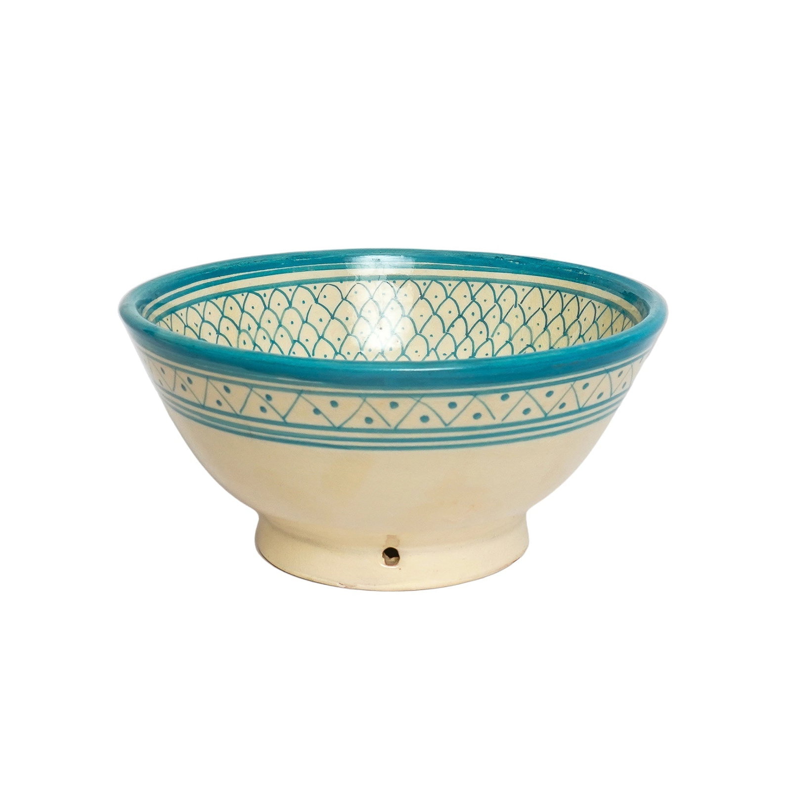 Vintage Handcrafted Clay Pottery Bowl – Natural Pigments - 12