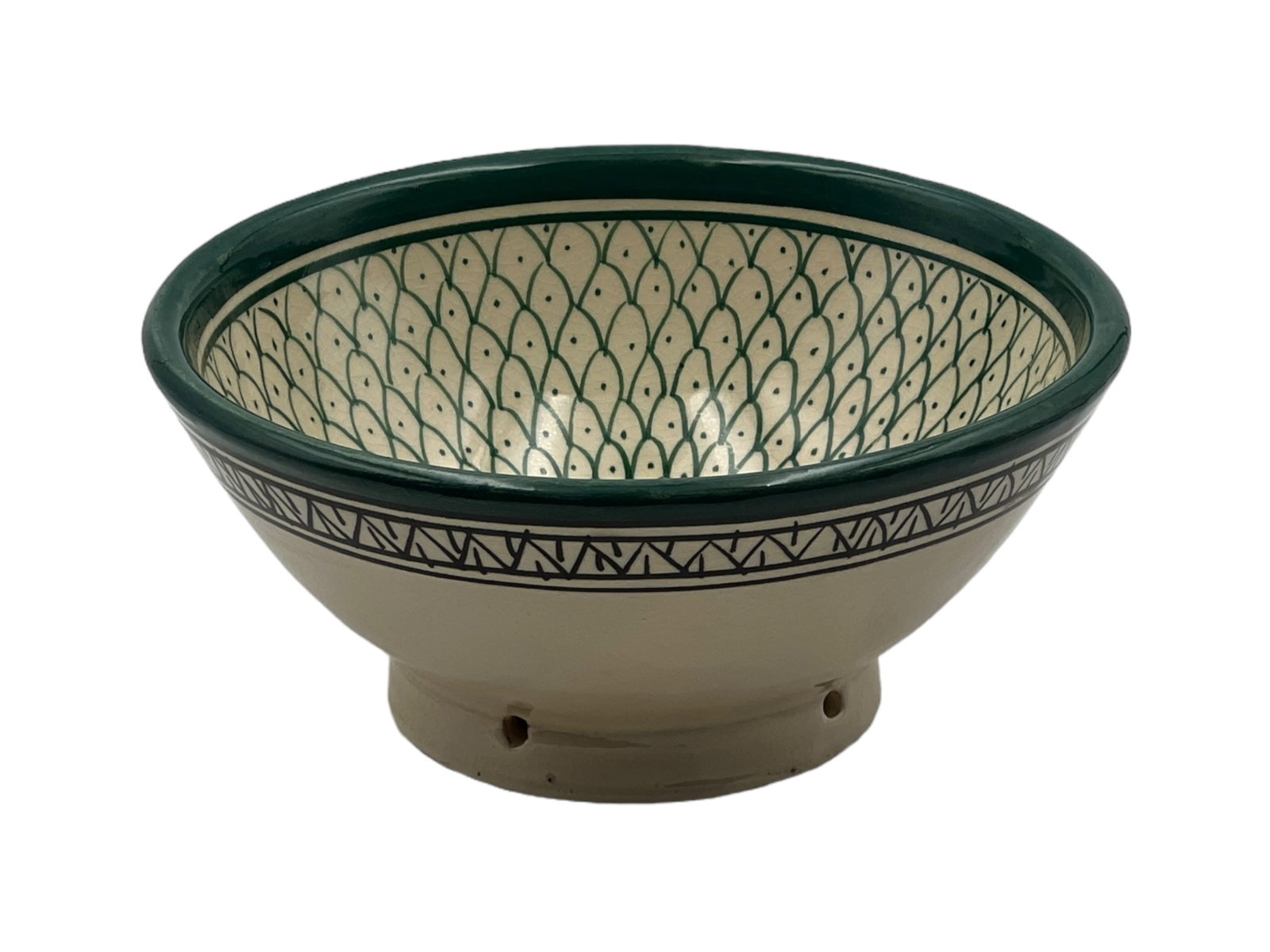 Vintage Handcrafted Clay Pottery Bowl – Natural Pigments - 17