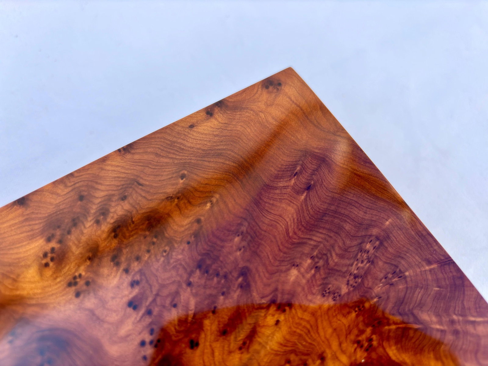Lockable Thuya Burl Wood Jewelry Box – 7 × 4" - 8