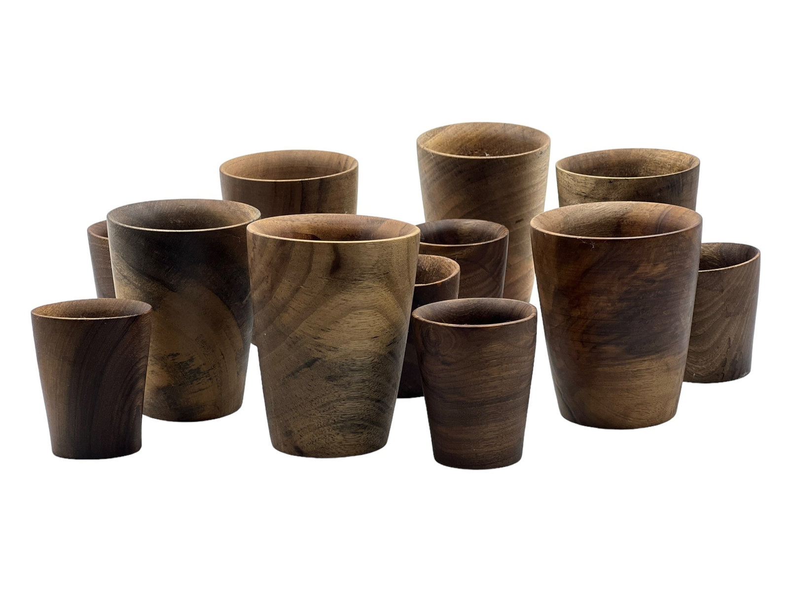 Handcrafted Walnut Wood Cups – Set of 6 - 4