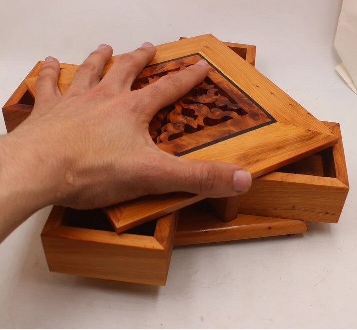 Puzzle Thuya Burl Wood Jewelry Box - 2