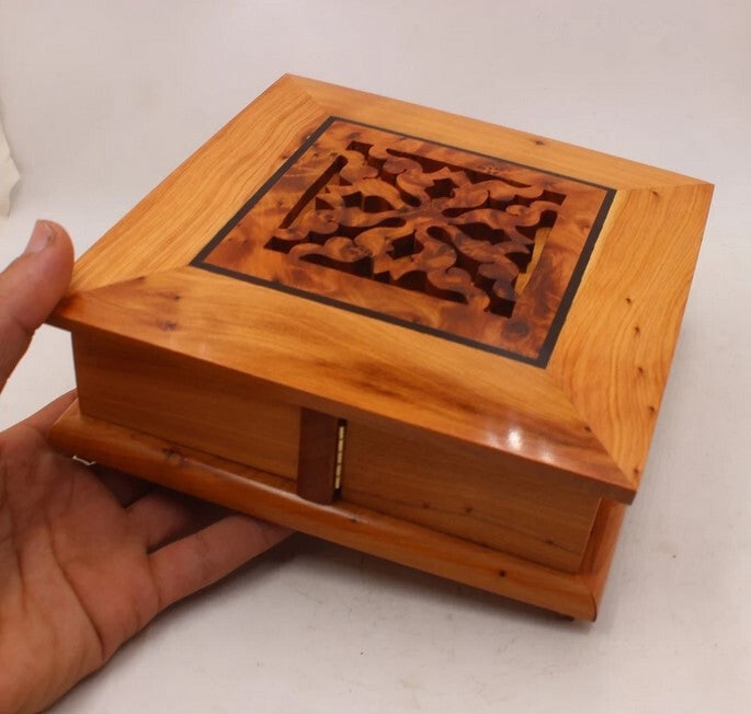 Puzzle Thuya Burl Wood Jewelry Box - 3