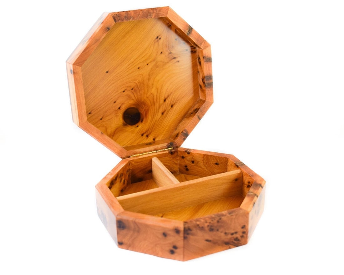 Handcrafted Thuya Burl Wood Jewelry Box - 3