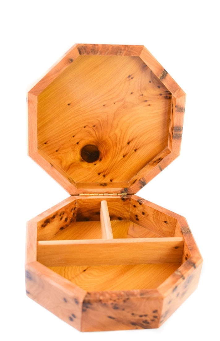 Handcrafted Thuya Burl Wood Jewelry Box - 5