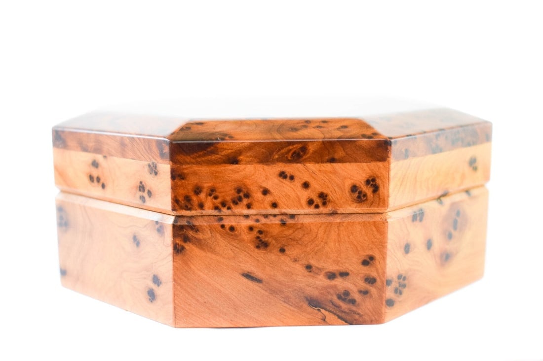 Handcrafted Thuya Burl Wood Jewelry Box - 8