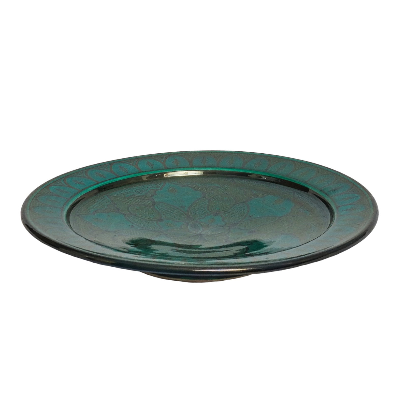 Vintage Glazed Handcrafted Clay Pottery Plate – Natural Pigments - 11