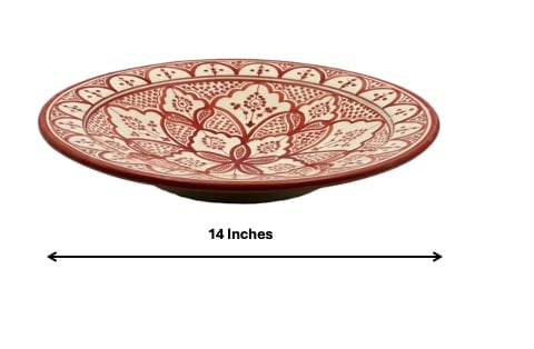 Vintage Glazed Handcrafted Clay Pottery Plate – Natural Pigments - 13
