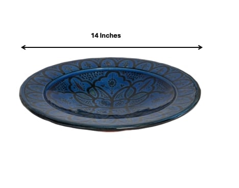 Vintage Glazed Handcrafted Clay Pottery Plate – Natural Pigments - 14