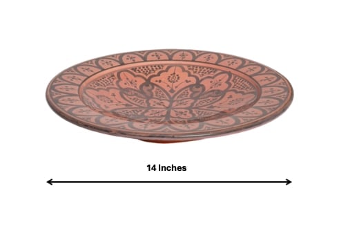 Vintage Glazed Handcrafted Clay Pottery Plate – Natural Pigments - 7
