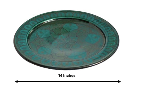 Vintage Glazed Handcrafted Clay Pottery Plate – Natural Pigments - 9
