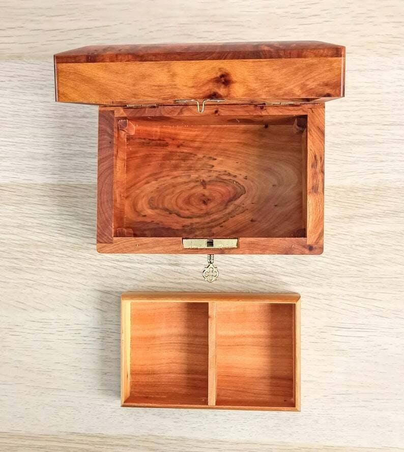 Handcrafted Thuya Burl Wood Jewelry Box - 3