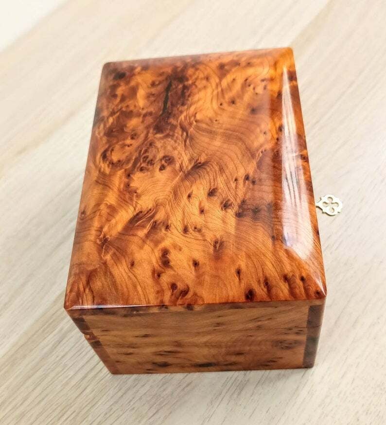 Handcrafted Thuya Burl Wood Jewelry Box - 7