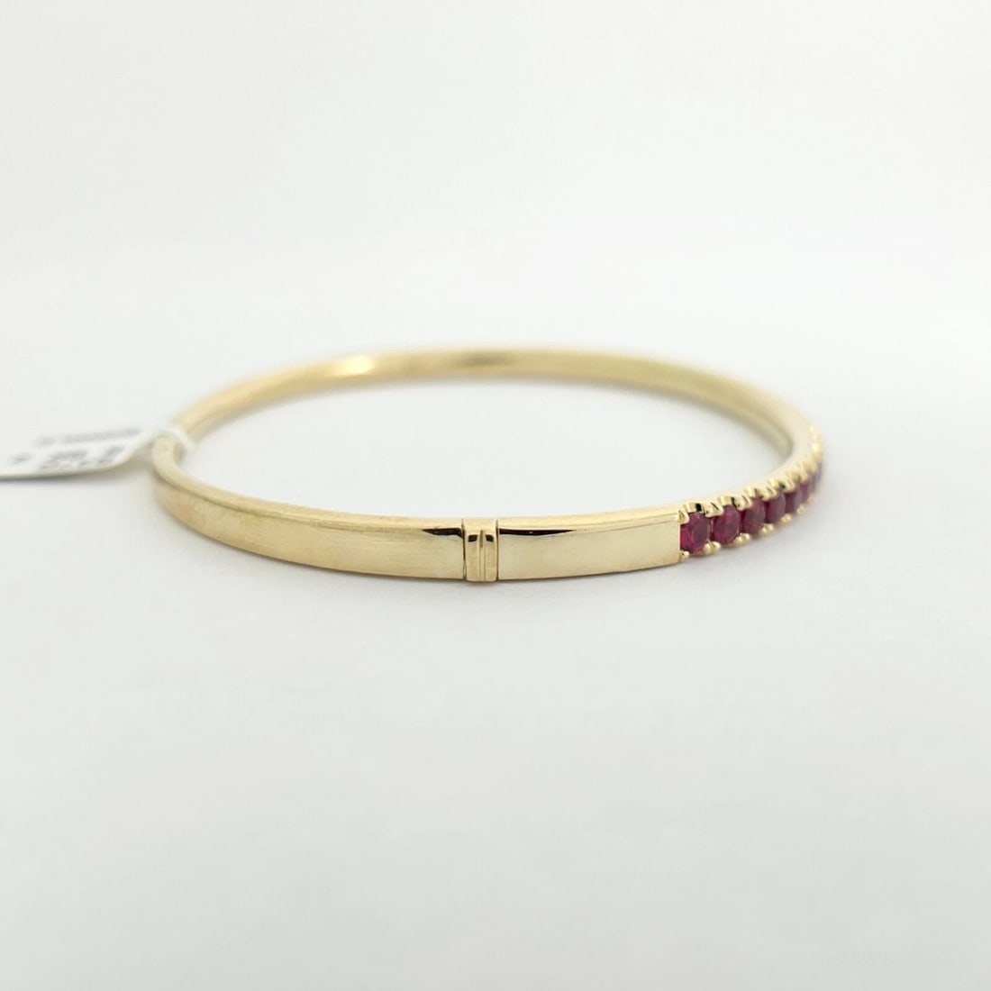 Ruby Gemstone Bangle Bracelet 14K Yellow Gold, 2.25 CTW - 5