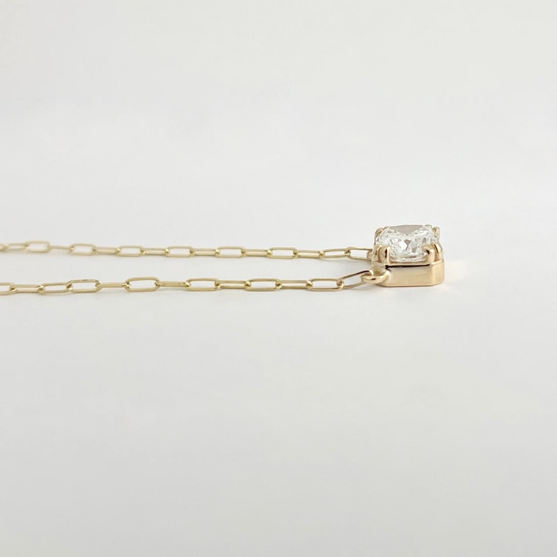 Cushion Lab-Created Diamond Paperclip Pendant Necklace 14K Yellow Gold, 2.04 CT - 5