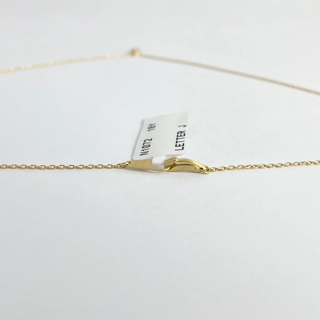Small Letter J Initial Satin Finish Pendant Necklace 18K Yellow Gold - 6