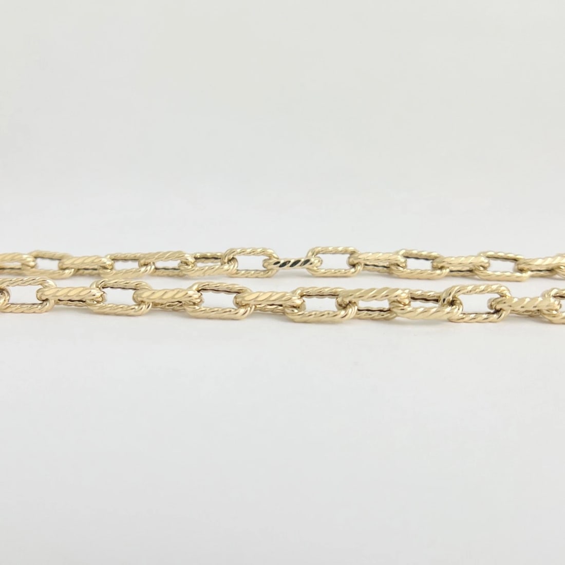 Rope Textured Paperclip Chain Necklace 14K Yellow Gold, 18 Inches, 5.8 mm - 5