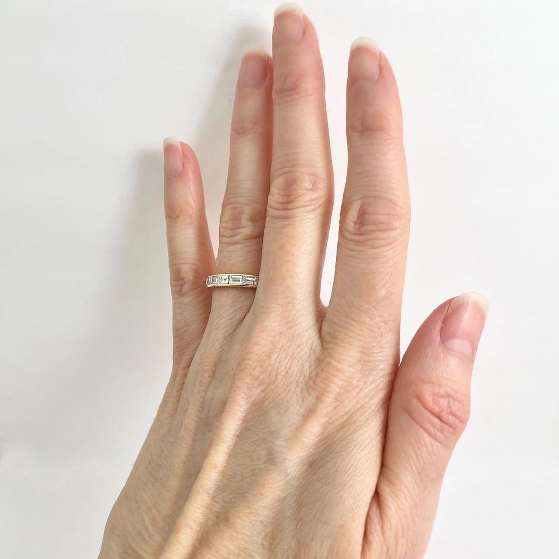 East-West Baguette Diamond Channel-Set Band Ring 18K Yellow Gold, 1.25 CTW - 2