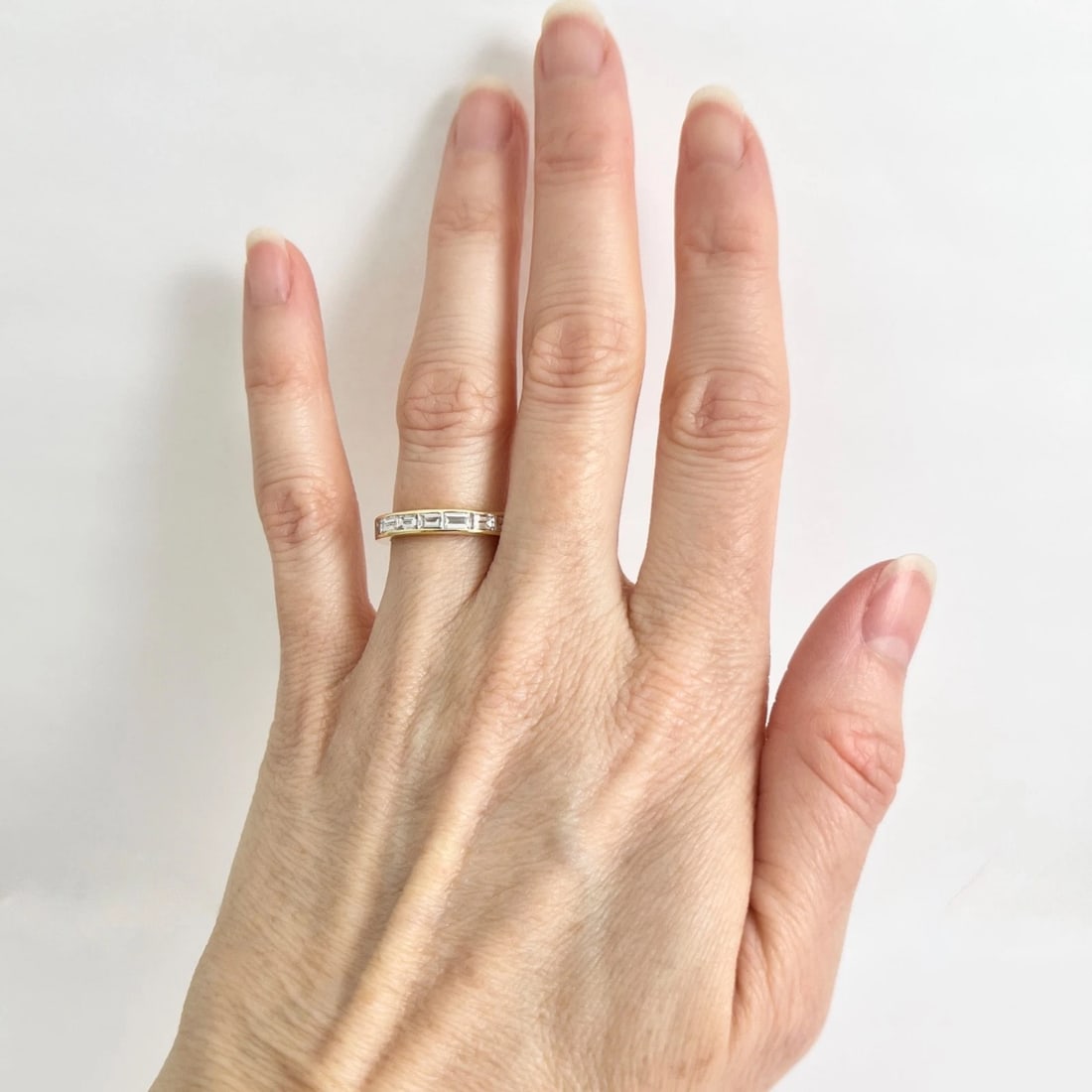 East-West Baguette Diamond Channel-Set Band Ring 18K Yellow Gold, 1.25 CTW - 3