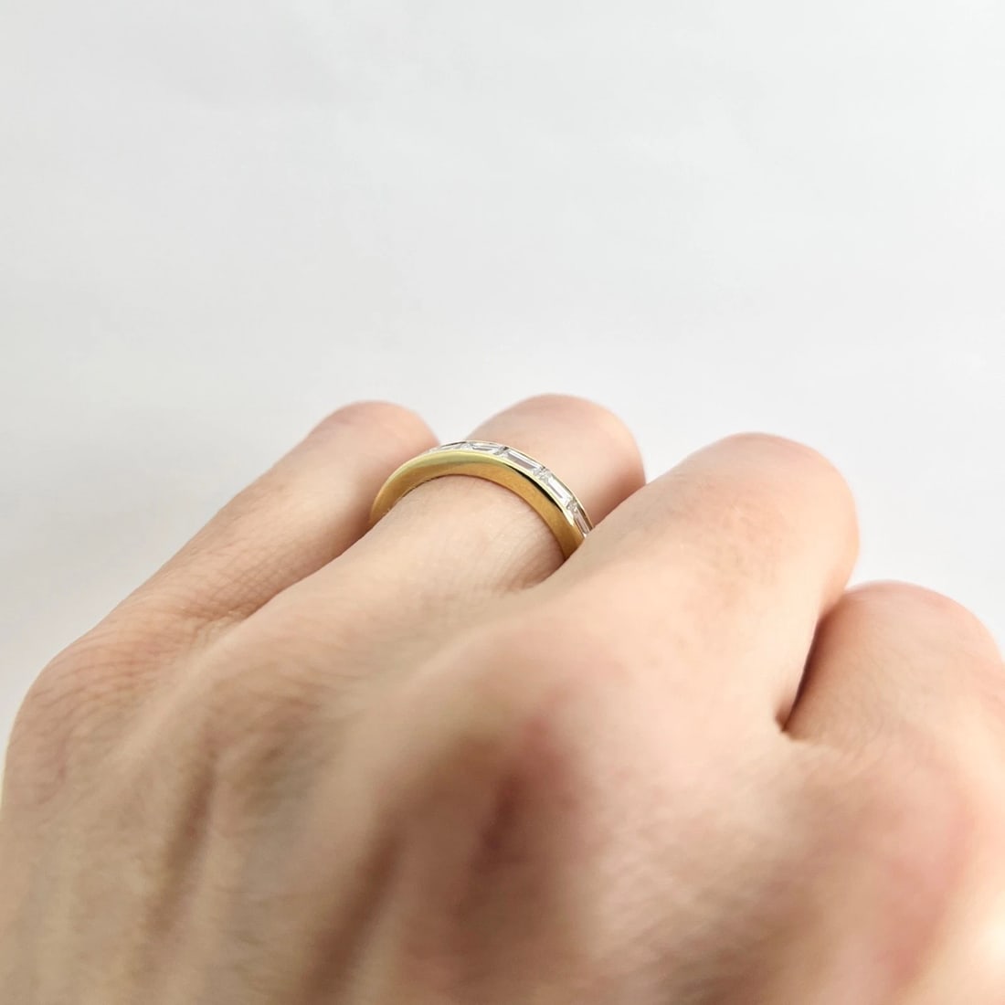 East-West Baguette Diamond Channel-Set Band Ring 18K Yellow Gold, 1.25 CTW - 5