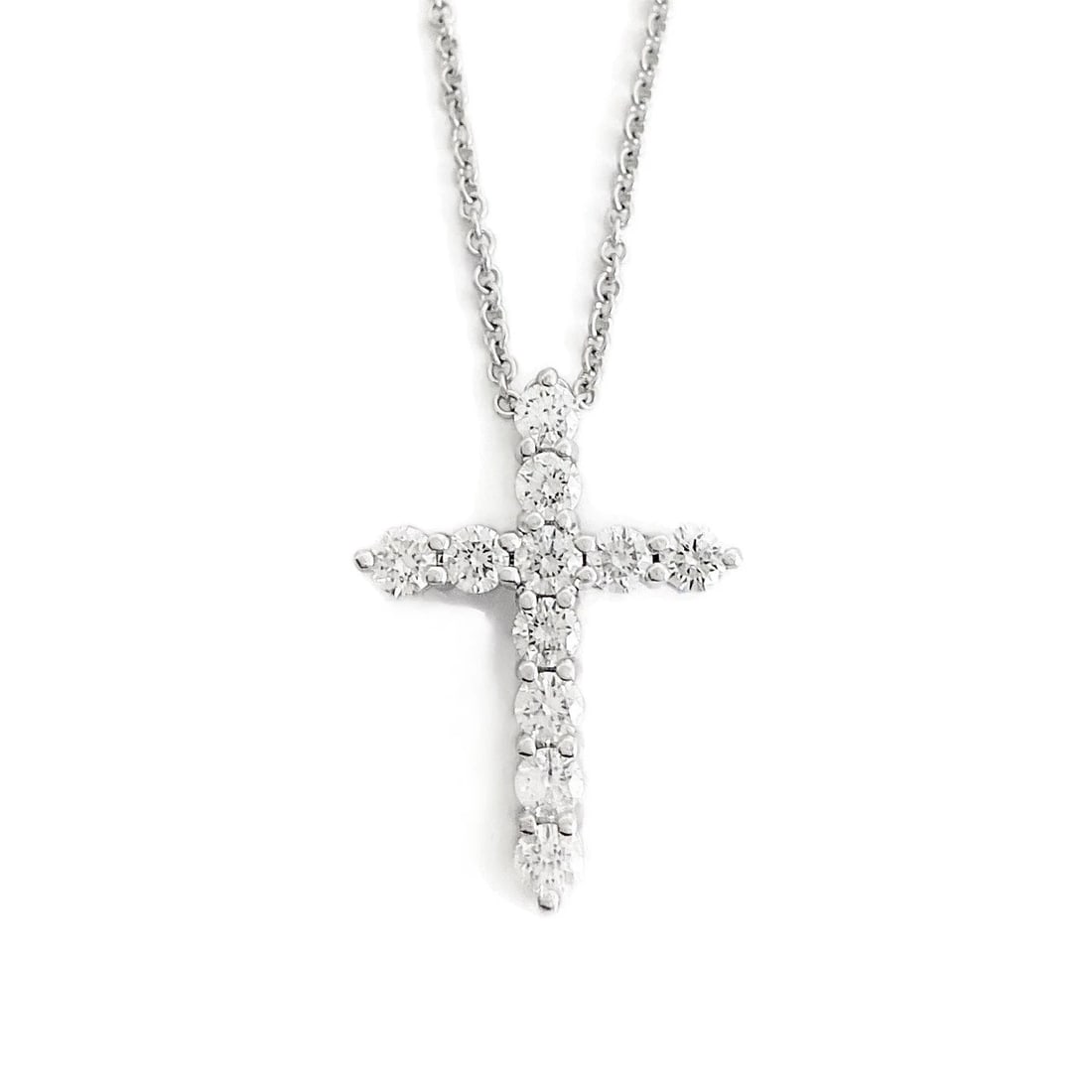 Diamond Cross Religious Pendant Necklace 14K White Gold, 1.15 CTW (1 of 5)