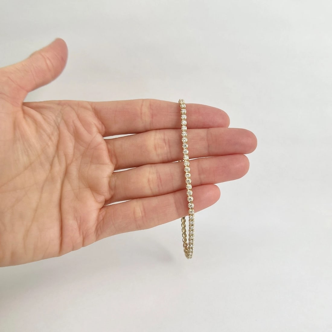 Round Diamond Buttercup Tennis Bracelet 14K Yellow Gold, 7 Inches, 1.75 CTW - 2