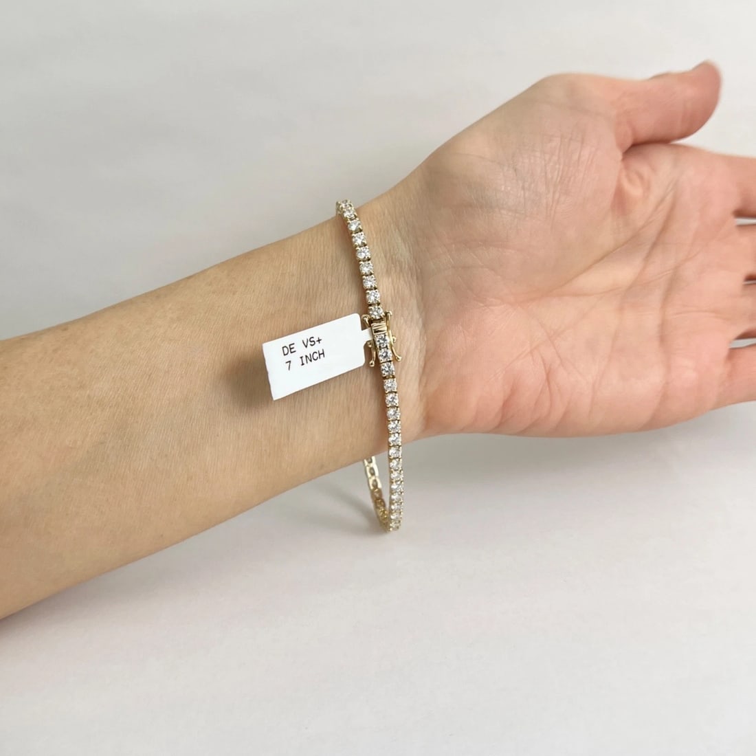 Round Lab-Created Diamond Tennis Bracelet 14K Yellow Gold, 7 Inches, 4.14 CTW - 5