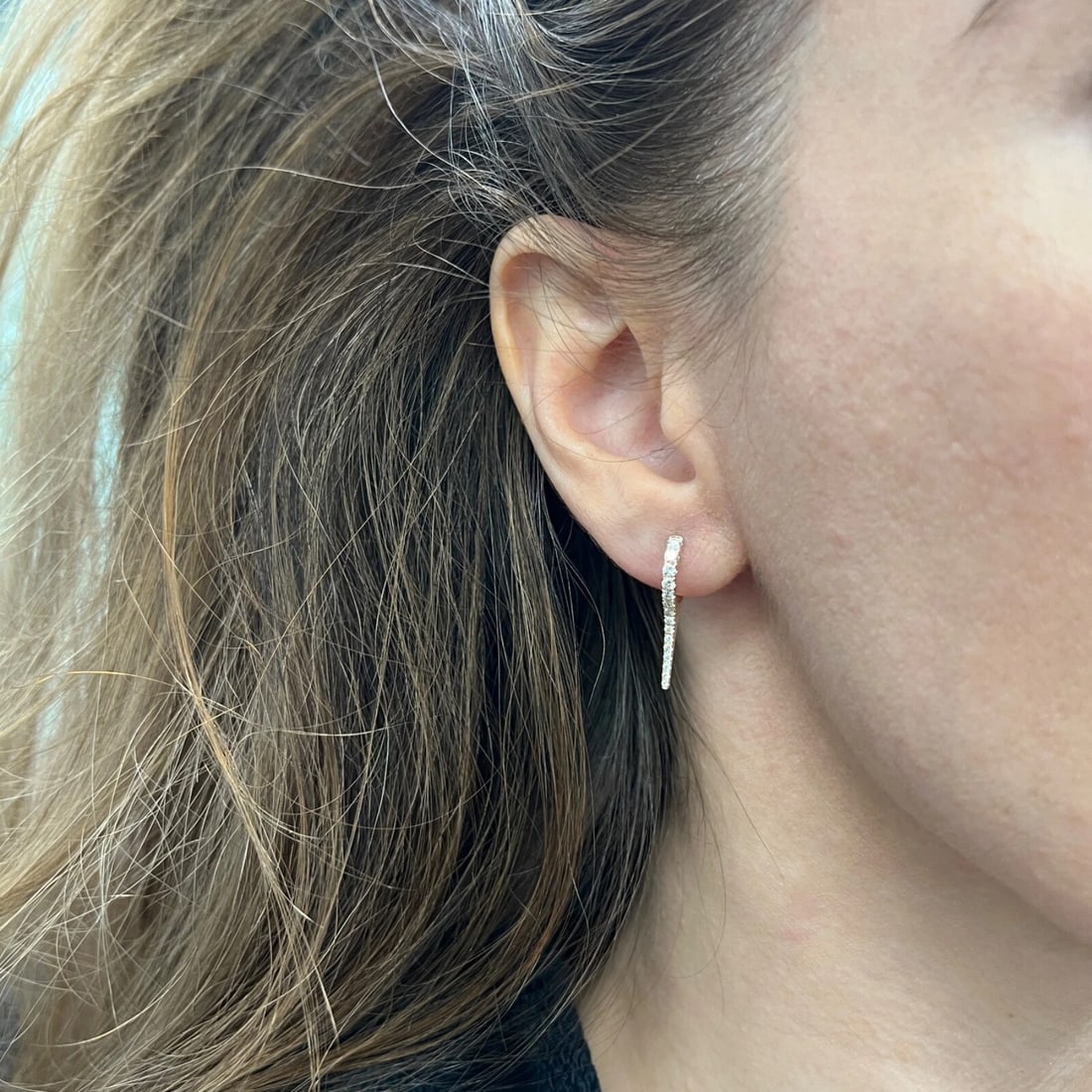 Diamond Dagger Pointed Drop Earrings 14K Yellow Gold, .50 CTW - 3