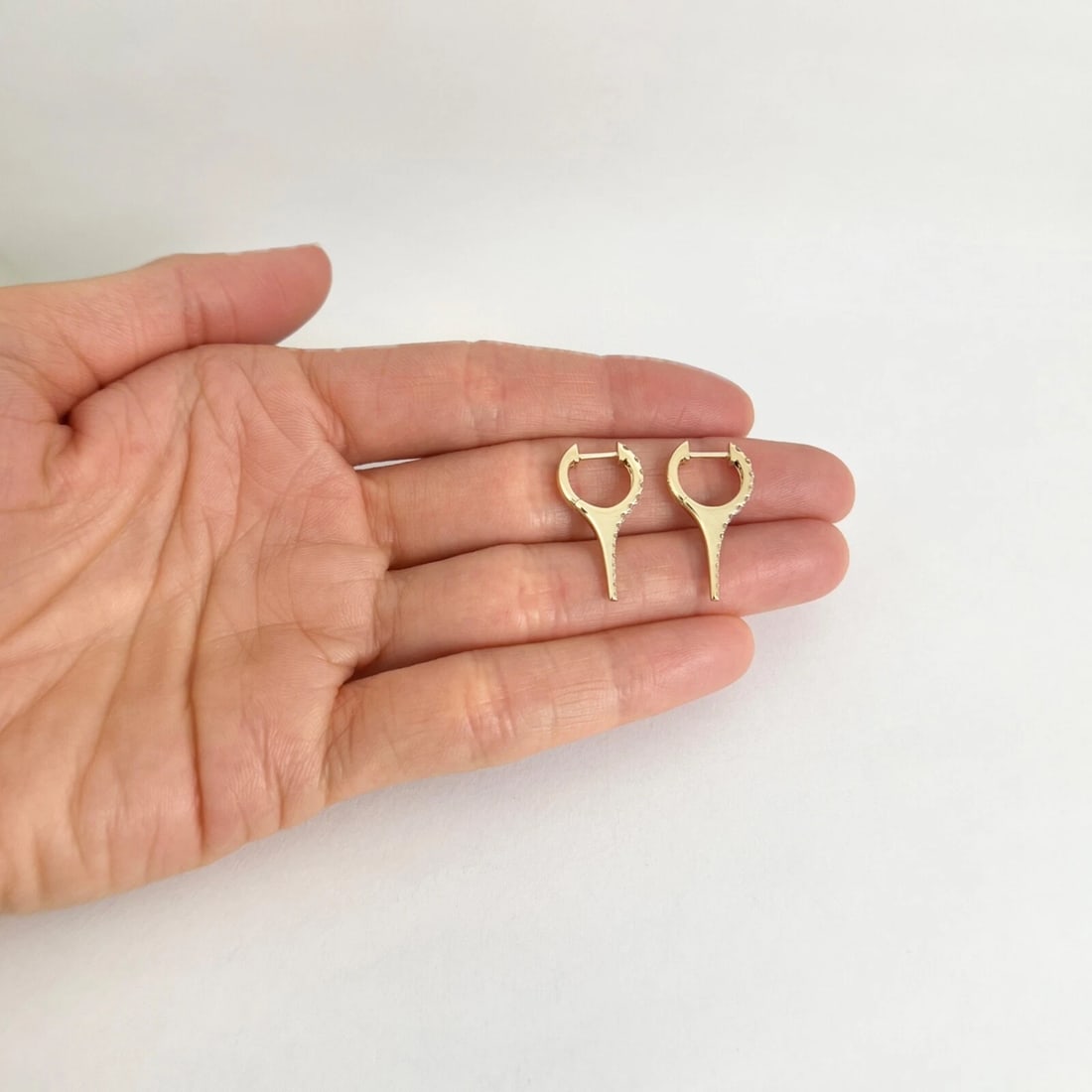 Diamond Dagger Pointed Drop Earrings 14K Yellow Gold, .50 CTW - 4