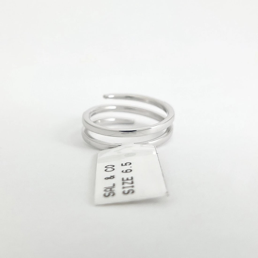 Diamond Spiral Crossover Wrap Bypass Statement Ring 14K White Gold .36 CTW - 8