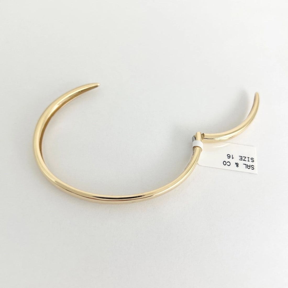 Open Claw Cuff Hinged Bangle Bracelet 14K Yellow Gold - 6