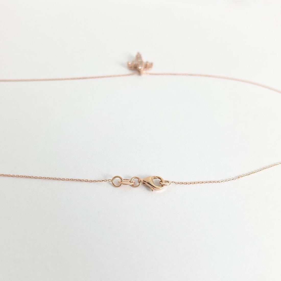 Small Diamond Cross Pendant Necklace 14K Pink Rose Gold, .30 CTW - 7