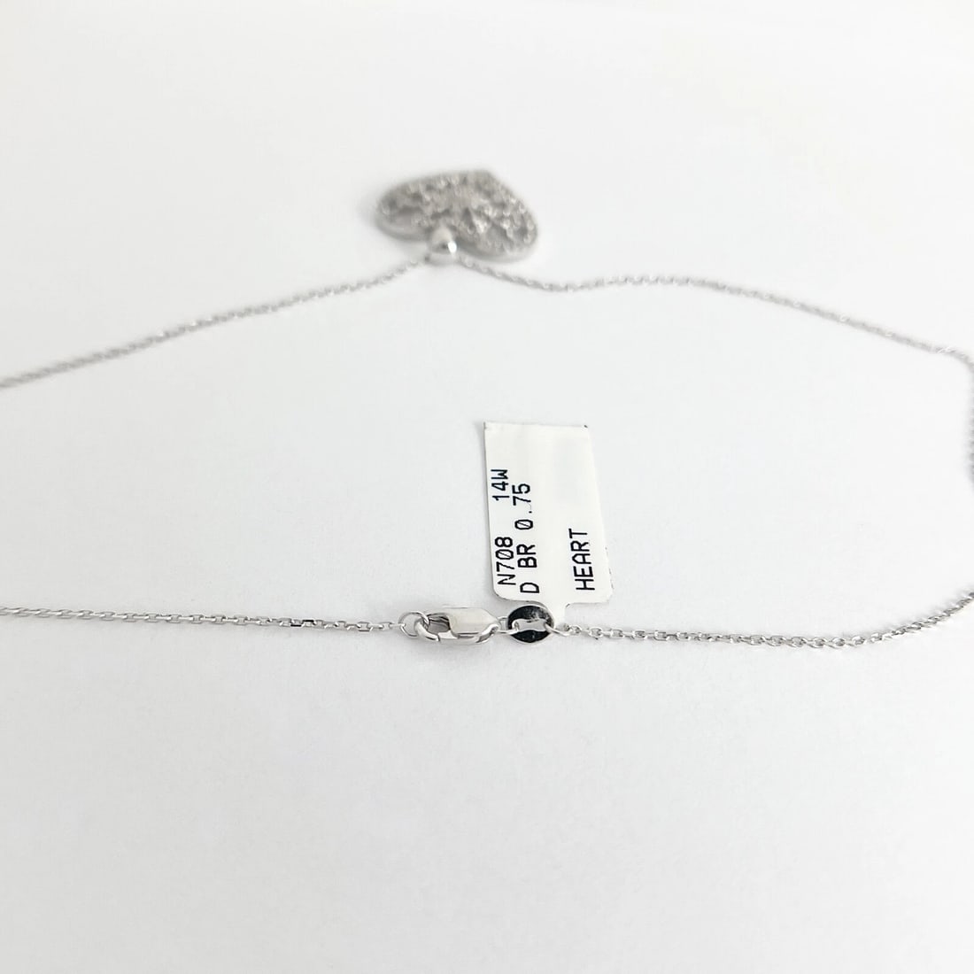 Diamond Filigree Heart Pendant Necklace 14K White Gold .75 CTW - 7