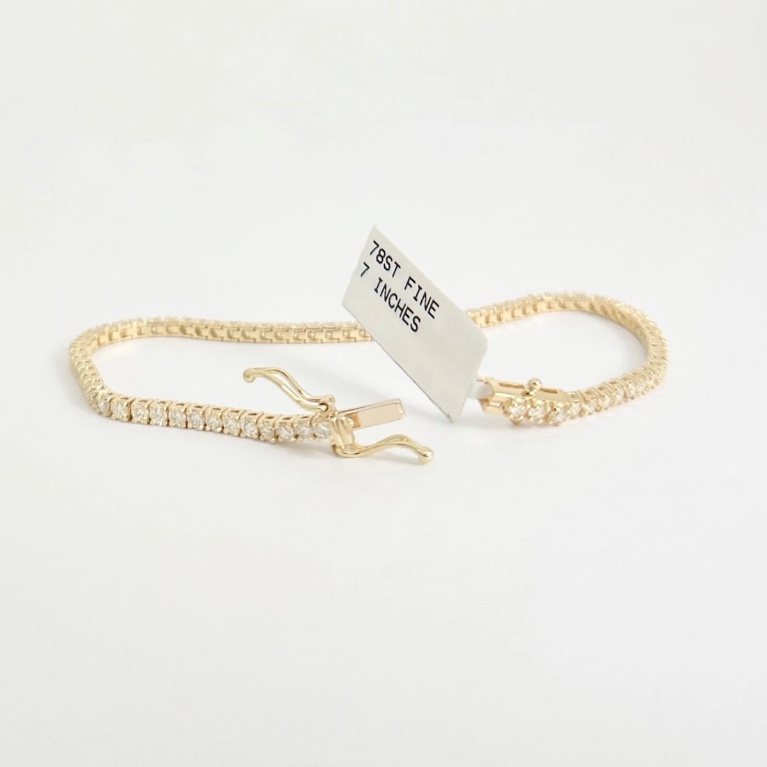Round Diamond Tennis Bracelet 14K Yellow Gold, 7 Inches, 2.75 CTW - 7
