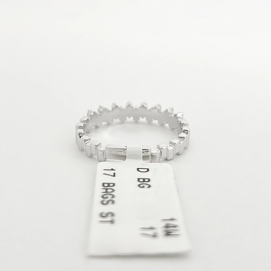 Jagged Baguette Diamond Statement Band Ring 14K White Gold, Size 6.5, .47 CTW - 7
