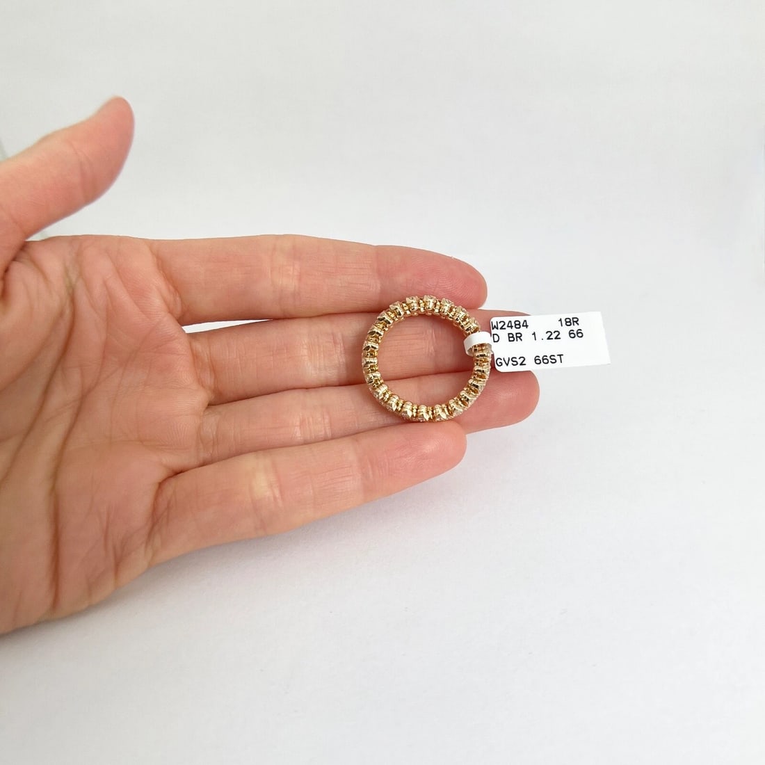 Adjustable Diamond Eternity Ring Wedding Band 18K Rose Gold, Size 2-10, 1.22 CTW - 10