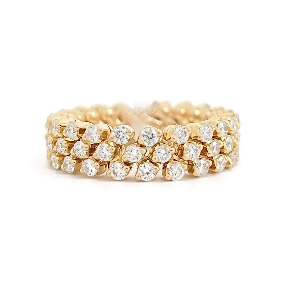 Adjustable Diamond Eternity Ring Wedding Band 18K Rose Gold, Size 2-10, 1.22 CTW (1 of 11)