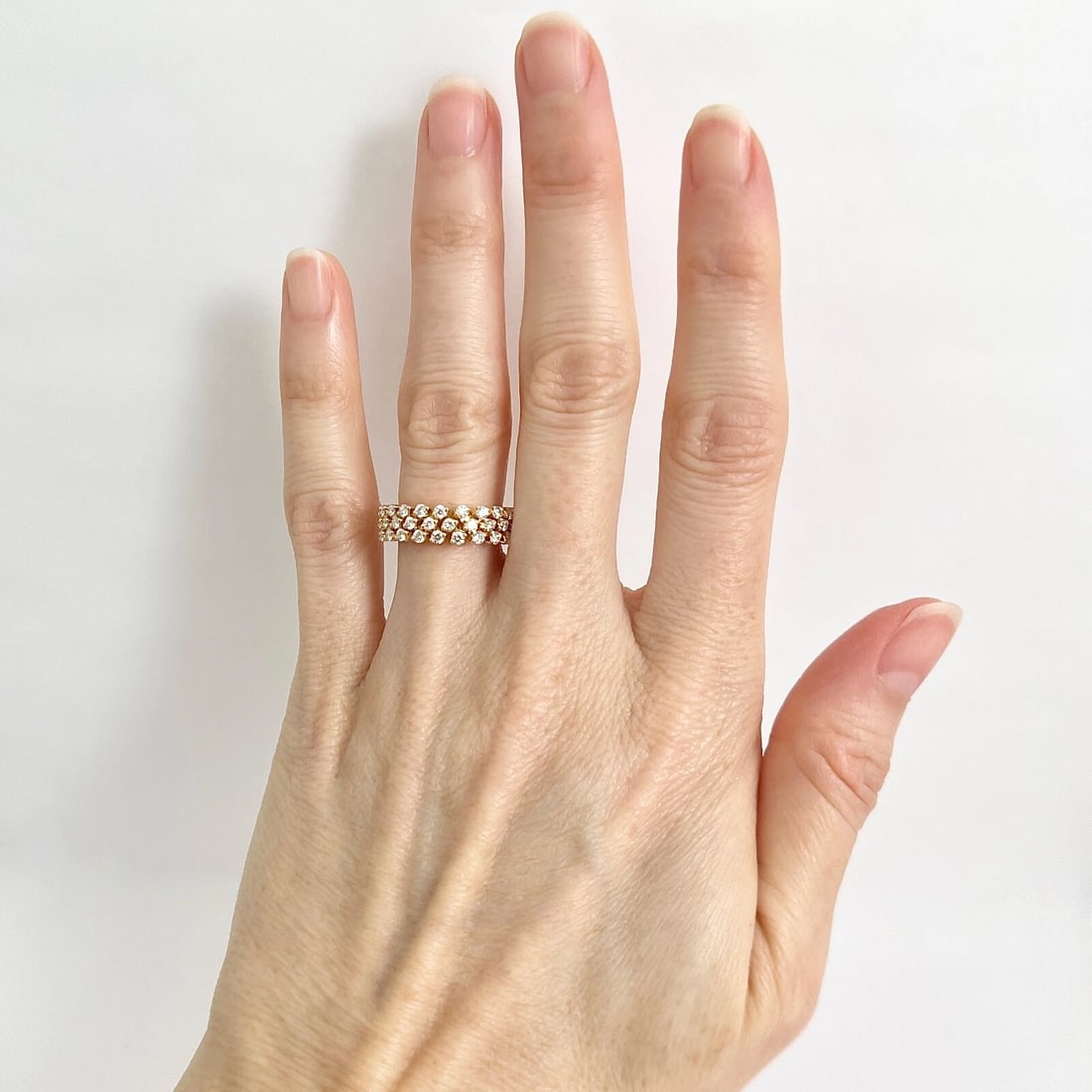 Adjustable Diamond Eternity Ring Wedding Band 18K Rose Gold, Size 2-10, 1.22 CTW - 2