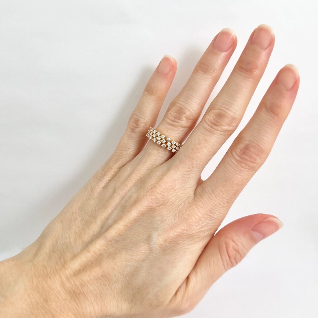 Adjustable Diamond Eternity Ring Wedding Band 18K Rose Gold, Size 2-10, 1.22 CTW - 3