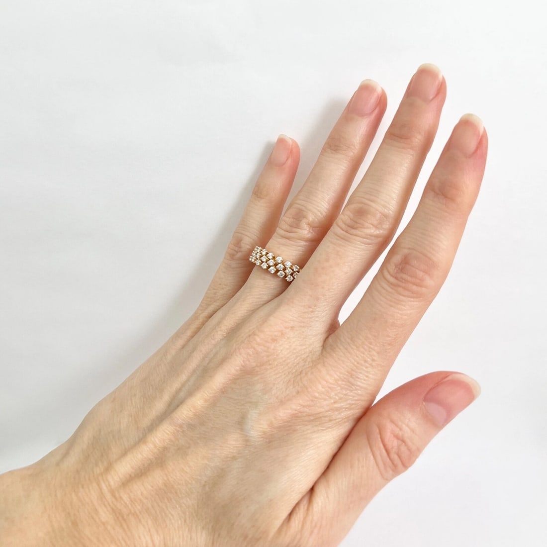 Adjustable Diamond Eternity Ring Wedding Band 18K Rose Gold, Size 2-10, 1.22 CTW - 4