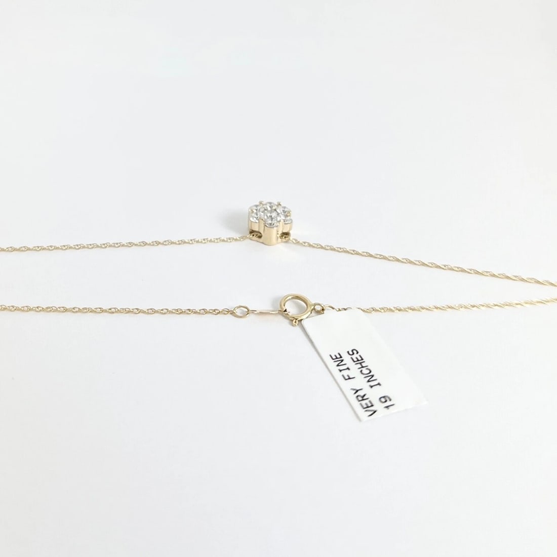Round Diamond Cluster Pendant Necklace 14K Yellow Gold 1.05 CTW - 6