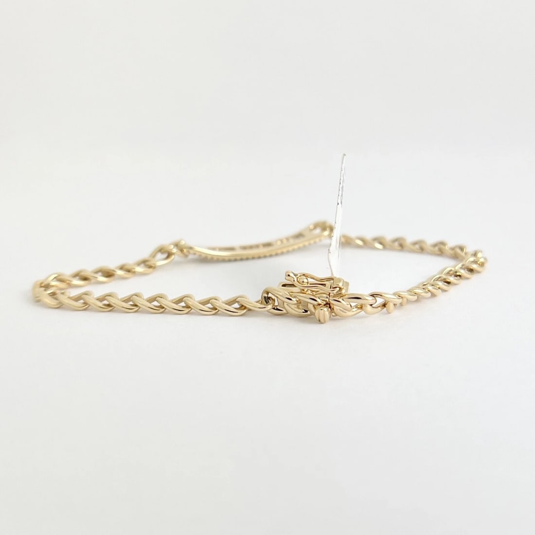 Baguette Diamond ID Bar Chain Link Bracelet 14K Yellow Gold, 6.75 Inch, .82 CTW - 6