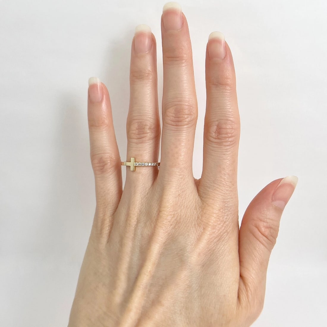 Gold Diamond Bar Ring 14K Yellow Gold, Size 6.5, .14 CTW - 2