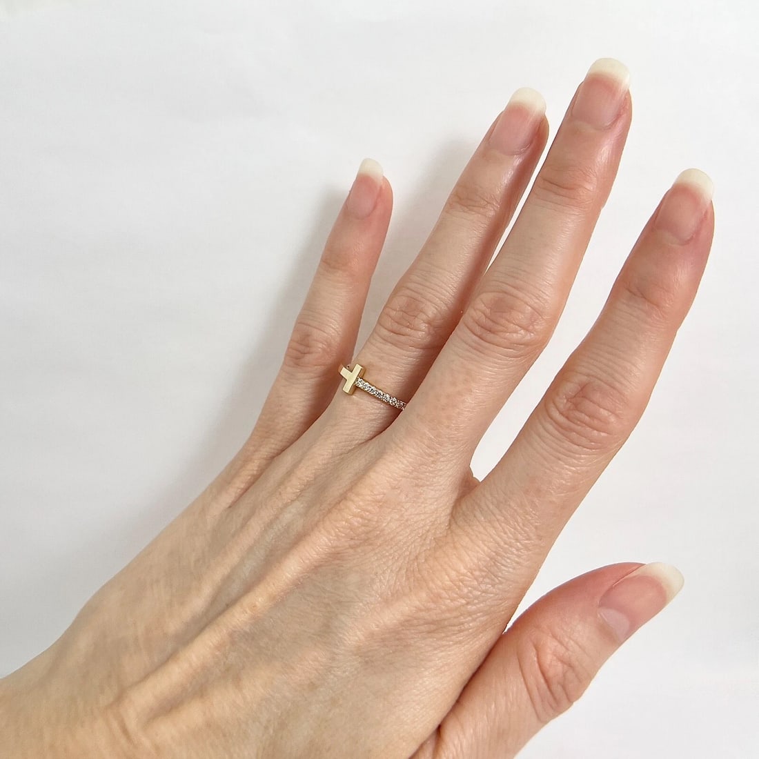 Gold Diamond Bar Ring 14K Yellow Gold, Size 6.5, .14 CTW - 4