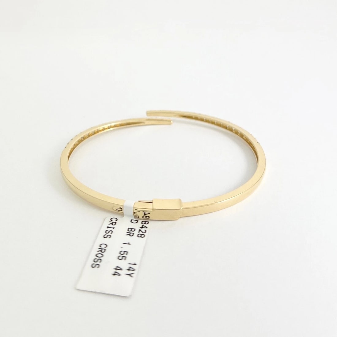 Bypass Claw Diamond Bangle Bracelet 14K Yellow Gold, 1.55 CTW - 6
